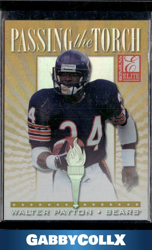 1999 Donruss Elite #4a Walter Payton / Barry Sanders Passing the Torch #/1500