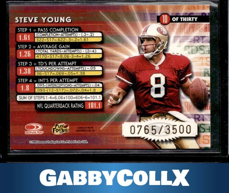 1999 Donruss Elite #10 Steve Young Power Formulas #/3500