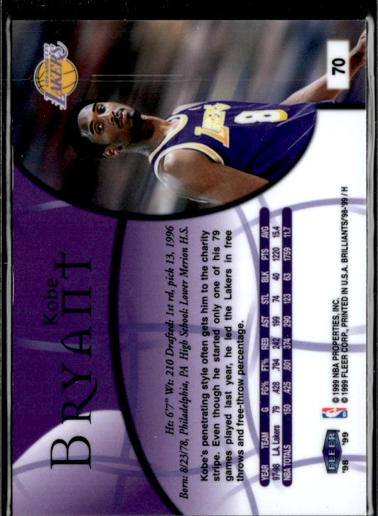 1998-99 Fleer Brilliants #70 Kobe Bryant