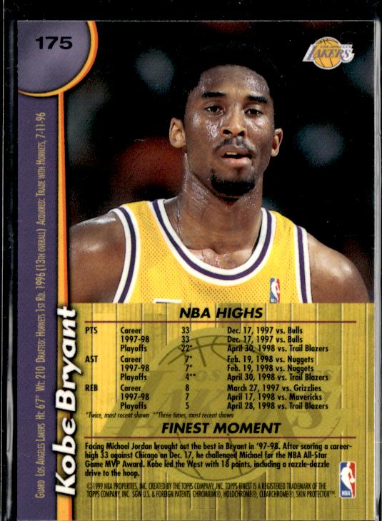 1998-99 Finest #175 Kobe Bryant No Protector