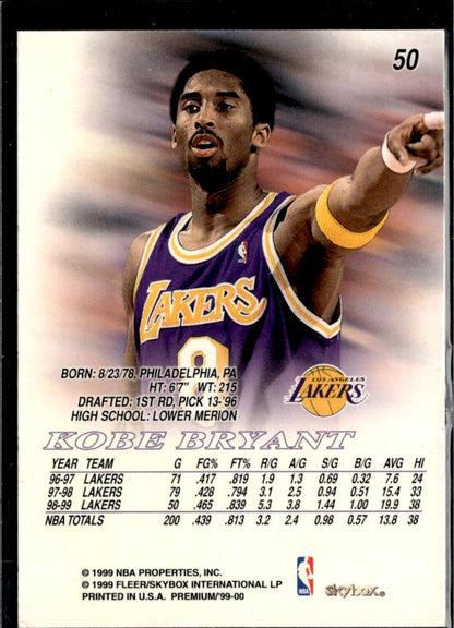 1999-00 SkyBox Premium #50 Kobe Bryant