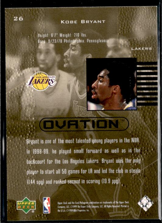 1999-00 Upper Deck Ovation #26 Kobe Bryant