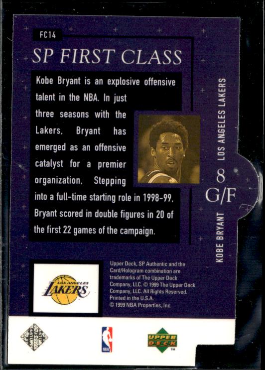 1998-99 SP Authentic #FC14 Kobe Bryant First Class