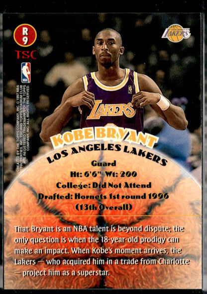 1996-97 Stadium Club #R9 Kobe Bryant Rookies (Series Two)