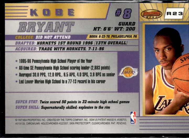 1996-97 Bowman's Best #R23 Kobe Bryant