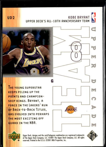 2001-02 Upper Deck Upper Decade #UD2 Kobe Bryant