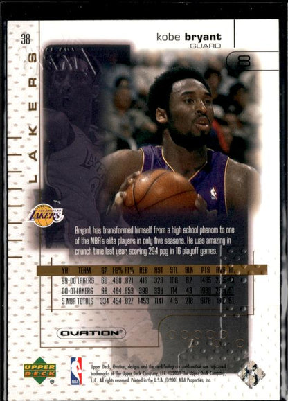 2001-02 Upper Deck Ovation #38 Kobe Bryant