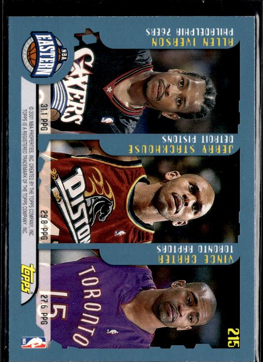 2001-02 Topps #215 Scoring Leaders (Shaq/Kobe/Webber/Iverson/Stackhouse/Carter)