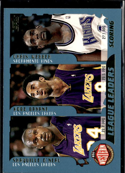 2001-02 Topps #215 Scoring Leaders (Shaq/Kobe/Webber/Iverson/Stackhouse/Carter)