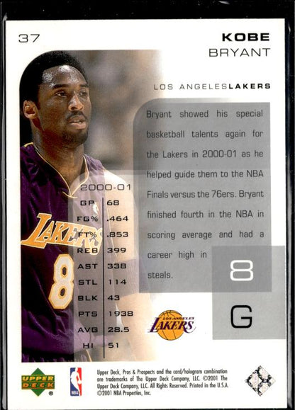 2001-02 Upper Deck Pros & Prospects #37 Kobe Bryant