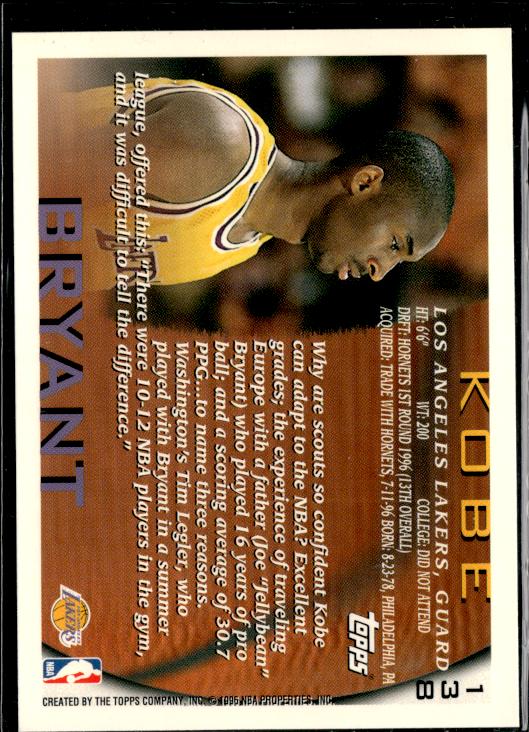 1996-97 Topps #138 Kobe Bryant