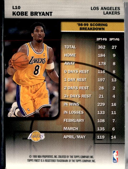 1999-00 Topps Finest Leading Indicators #L10 Kobe Bryant